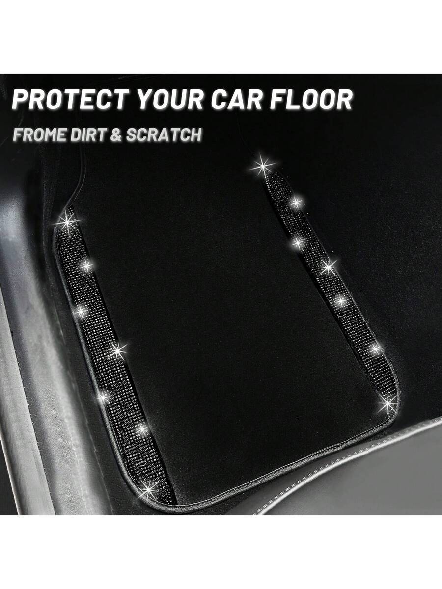 Bling Car Floor Mats Set With  - Dirt Brush Interior review and price