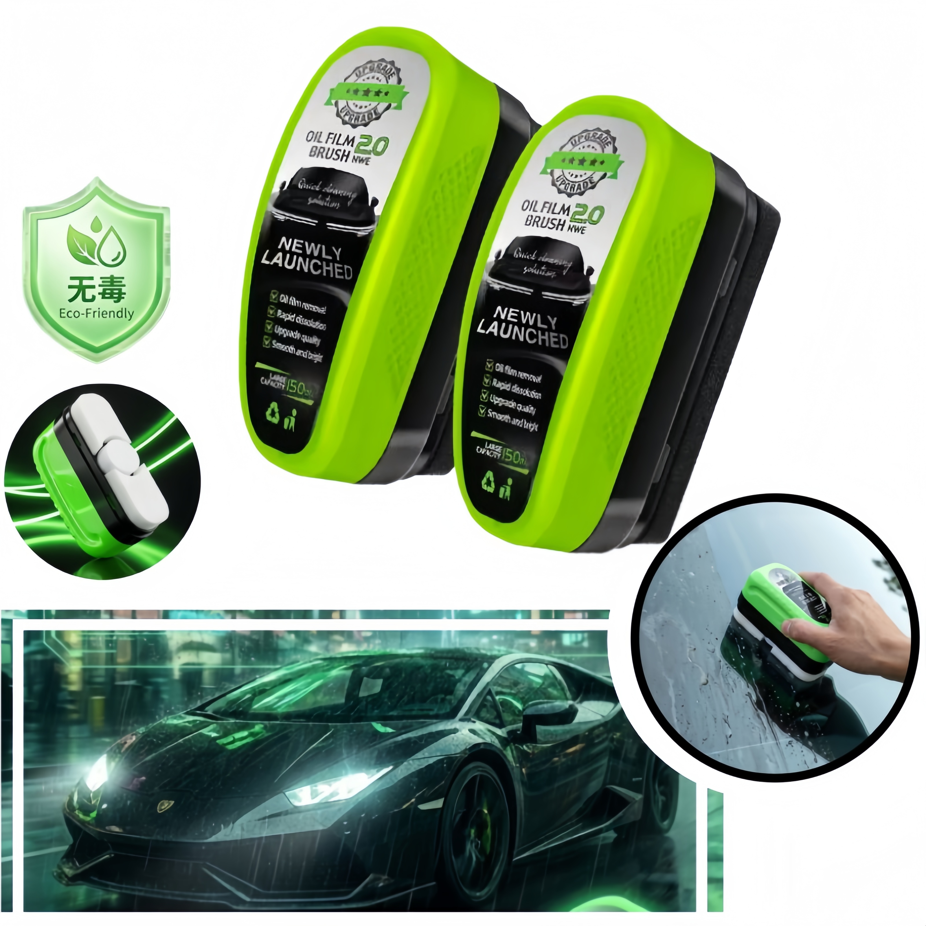 Non Toxic Car Glass Oil Film R - Car Cleaning Brush review and price