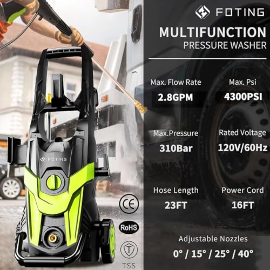 Power waher 4300PSI with 4 Qui - Foam Cannon Car Wash review and price