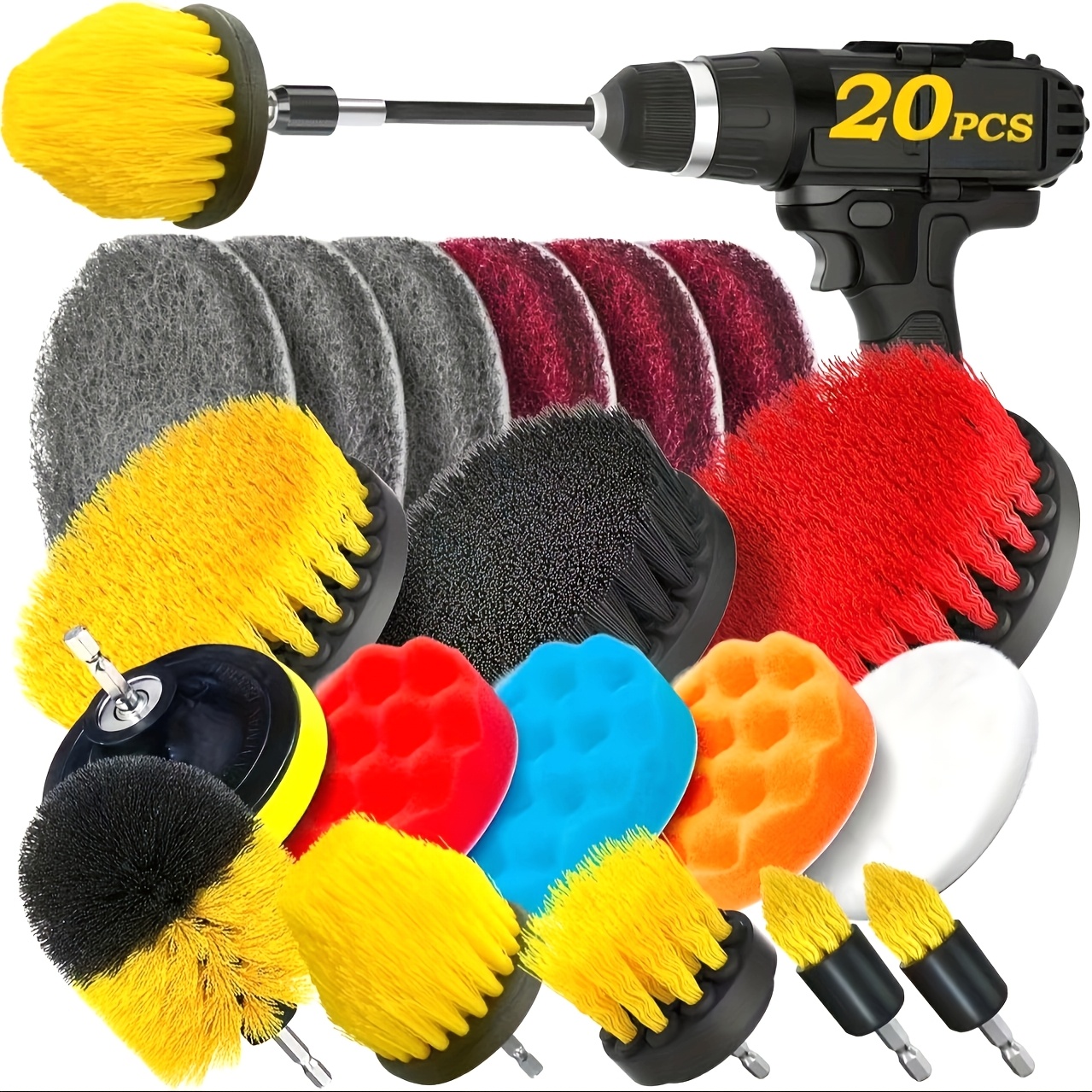 20Pack Drill Brush Attachments - Car Cleaning Brush review and price